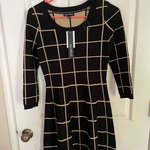 Black and Gold Sweater Dress